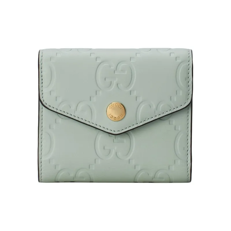 GUCCI Leather Wallet Medium Size Women's Light Green-0