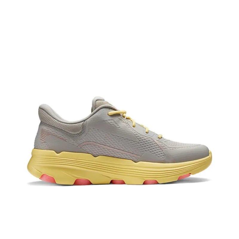 Skechers Slip Resistant Low Top Running Shoes Women's Gray Yellow-1