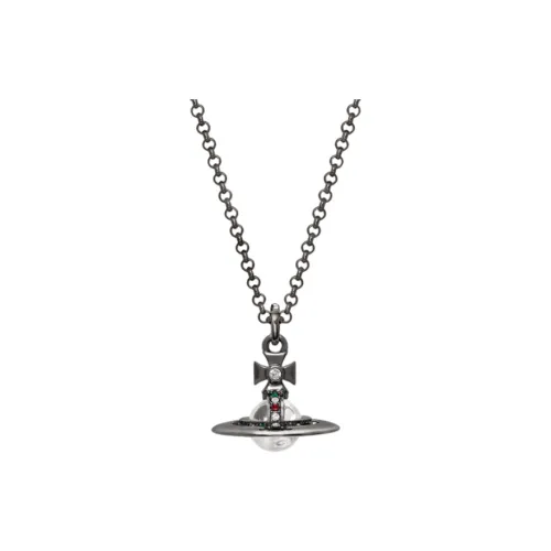 Vivienne Westwood TINY ORB medium three-dimensional Saturn pendant Necklace