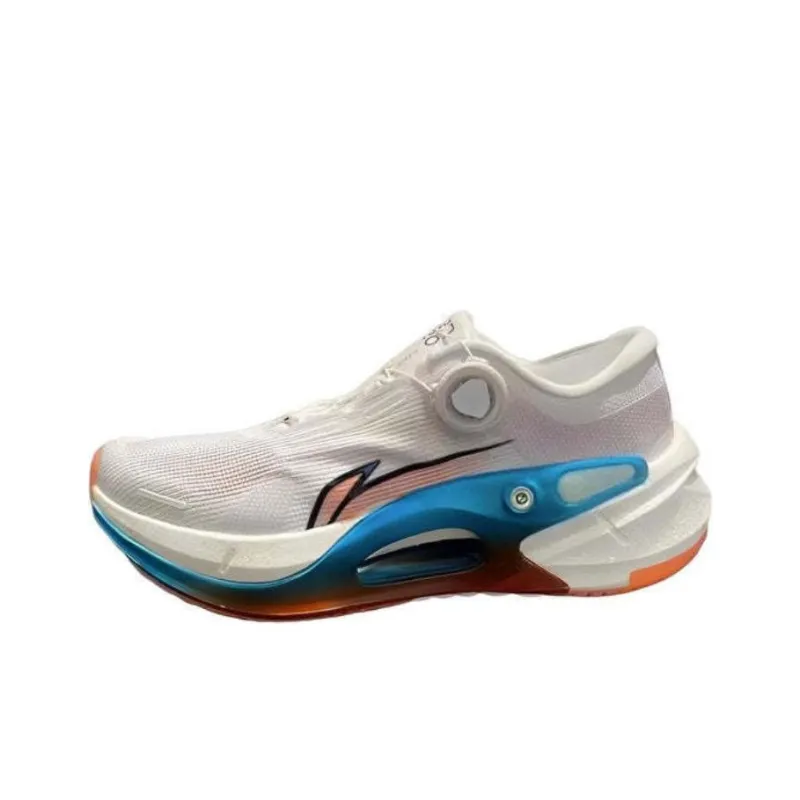 LiNing Furious Rider 7.0 PRO Cushioning Breathable Rebound Low Top Running Shoes Women's White Blue Orange-2