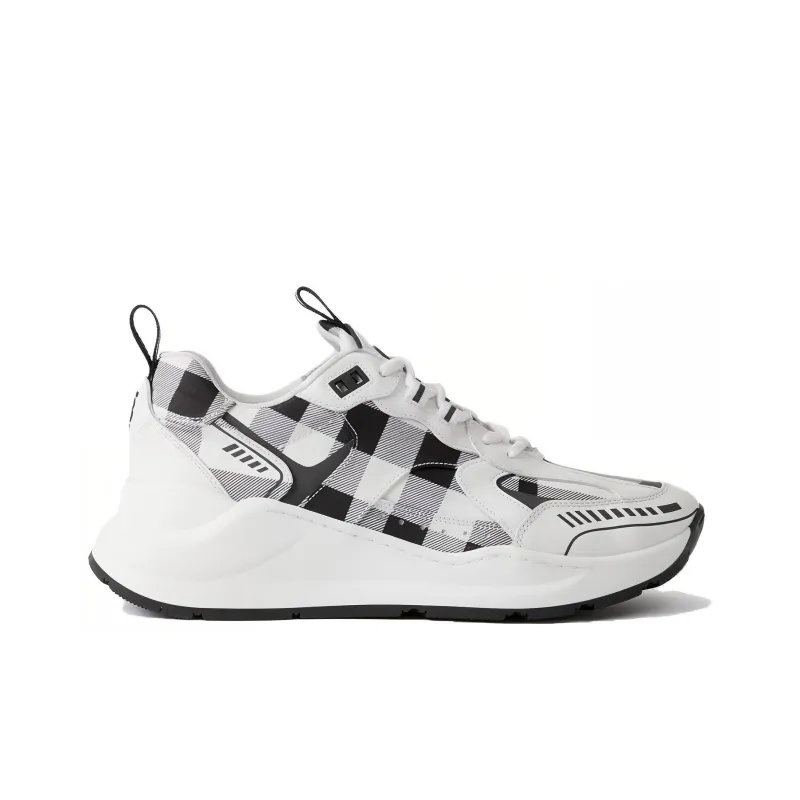 Burberry Check-pattern Leather Sneakers-1