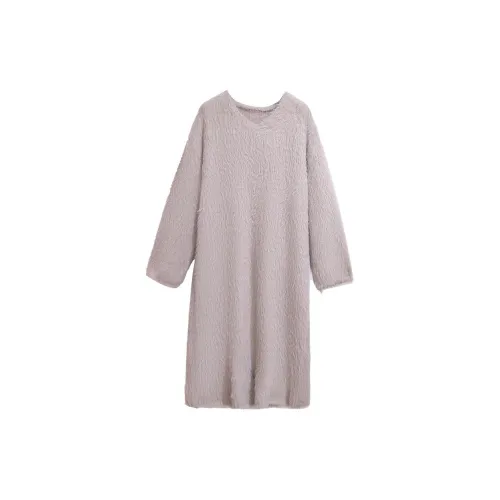 Silky Queen Long-Sleeved Dresses Women's Gray