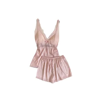 Flowers In Water Pajama Set Women's Leather Pink