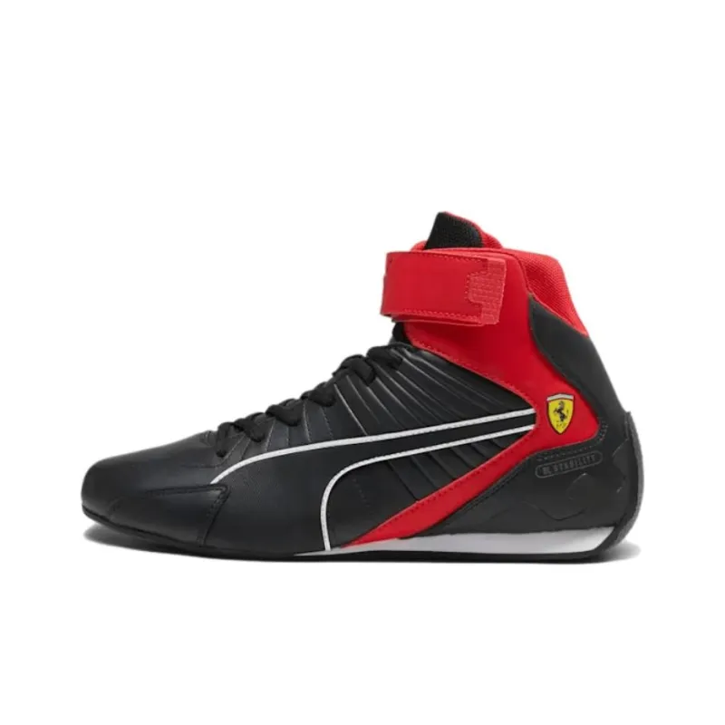 PUMA Scuderia Ferrari Cushioning, Wear Resistant Low Top Athletic Shoes Unisex Black Red-0