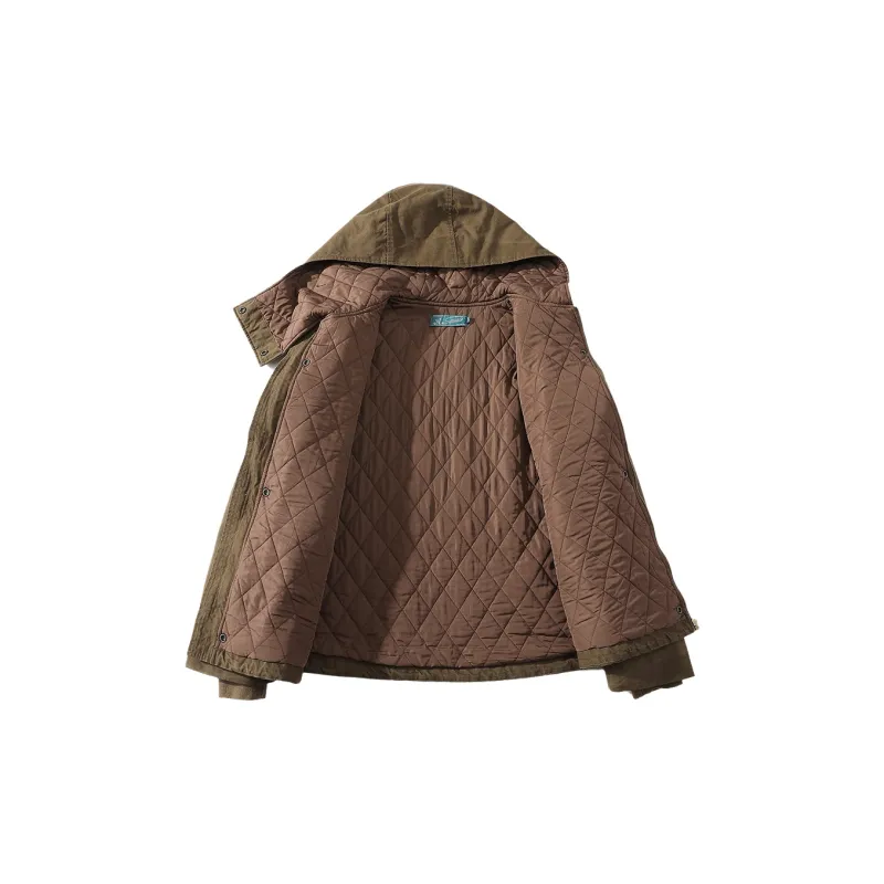 A SQUARE ROOT Puffer Jacket Coat Unisex Dark Brown-2