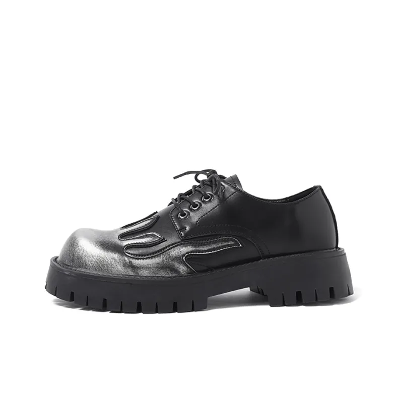 GZZ Dress Shoes Men Low Top Black-0