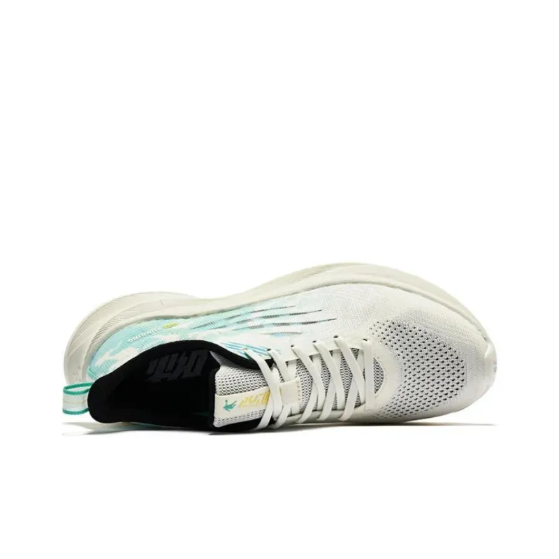 QIAODAN Sigh 4.0 Cushioning Anti Slip And Wear Resistant Low Top Running Shoes Men's White Green-3