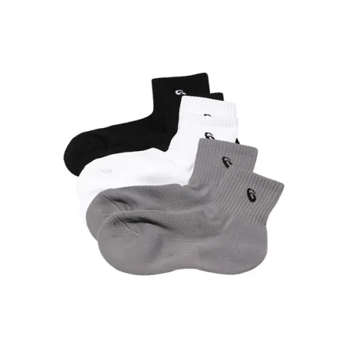 Asics Mid-Calf Socks Unisex 3 Pack White/Gray/Black