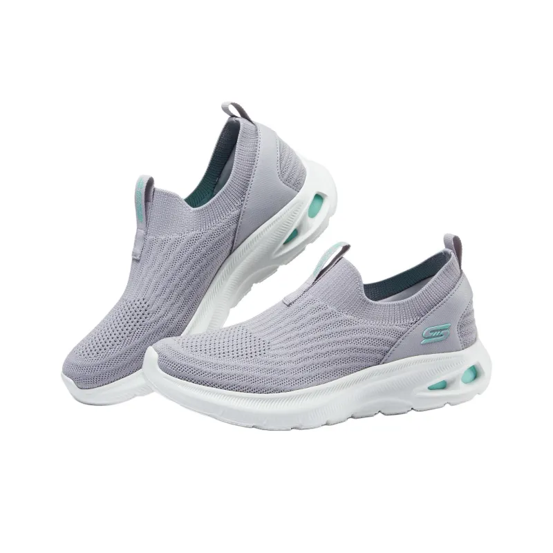 Skechers Anti Slip Wear Resistant Low Top Running Shoes Women's Gray-5