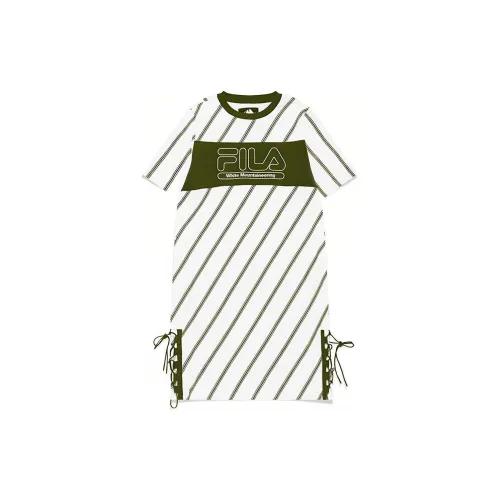 White Mountaineering FILA FUSION Hakusan L Collaboration Collection Short-Sleeved Dresses Women's Sports White