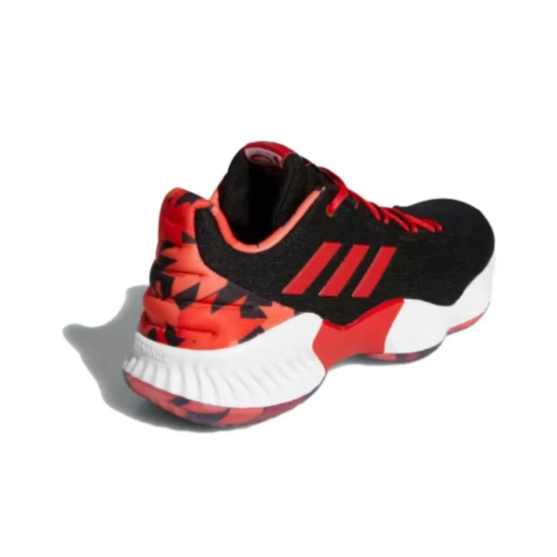 Adidas Pro Bounce 2018 Durable Breathable Low Top Running Shoes Unisex Black Red-3