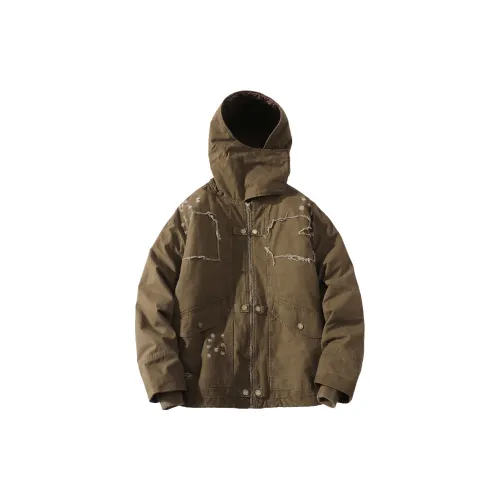 A SQUARE ROOT Puffer Jackets Unisex Dark Brown