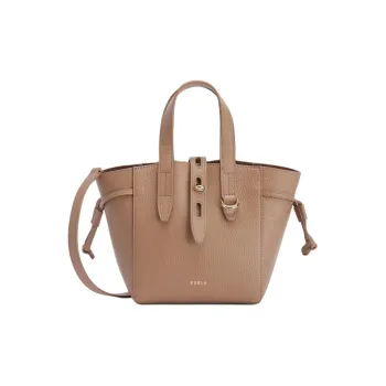 Furla Net Collection Leather Tote Bag Shopping Bag Shoulder Bag Crossbody Bag Handbag Mini Women's Gray