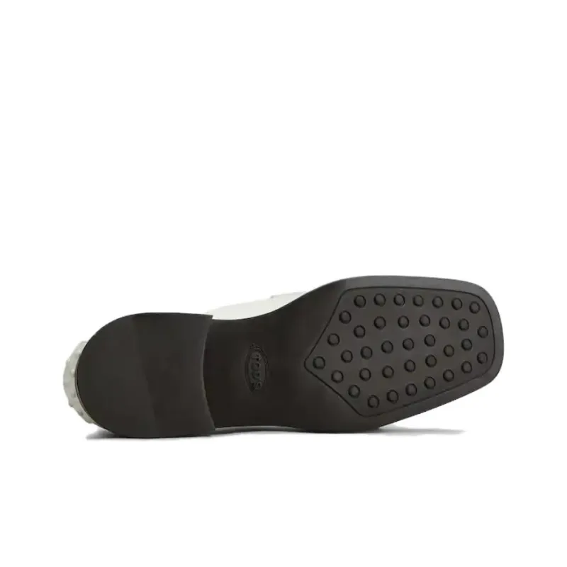 TOD'S Leather Chain-link Detail Loafers-4