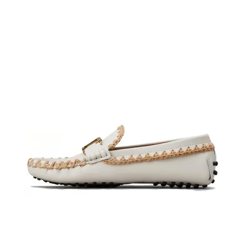 TOD'S Whipstitch Buckled Leather Loafers