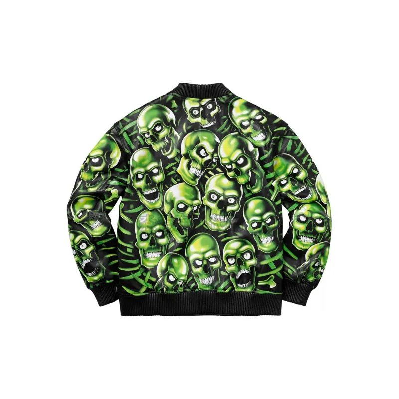 Supreme Skull Pile Leather Bomber Jacket-1