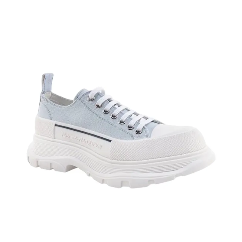 Alexander McQueen Tread Slick Lace Up Shoes 'Light Blue White'-2