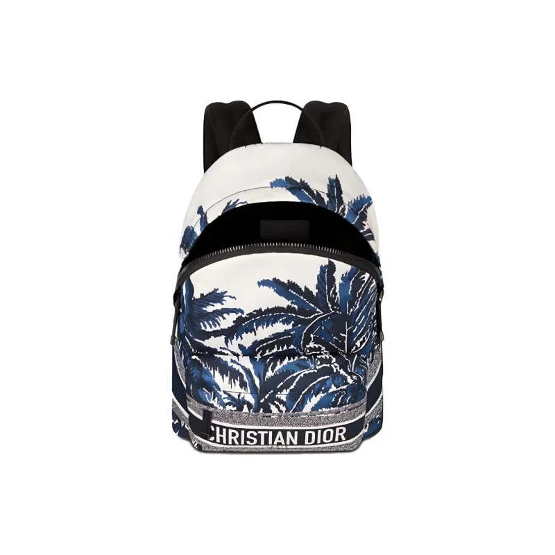 DIOR DiorTravel Technical Fabric Backpack Women's White Blue-4