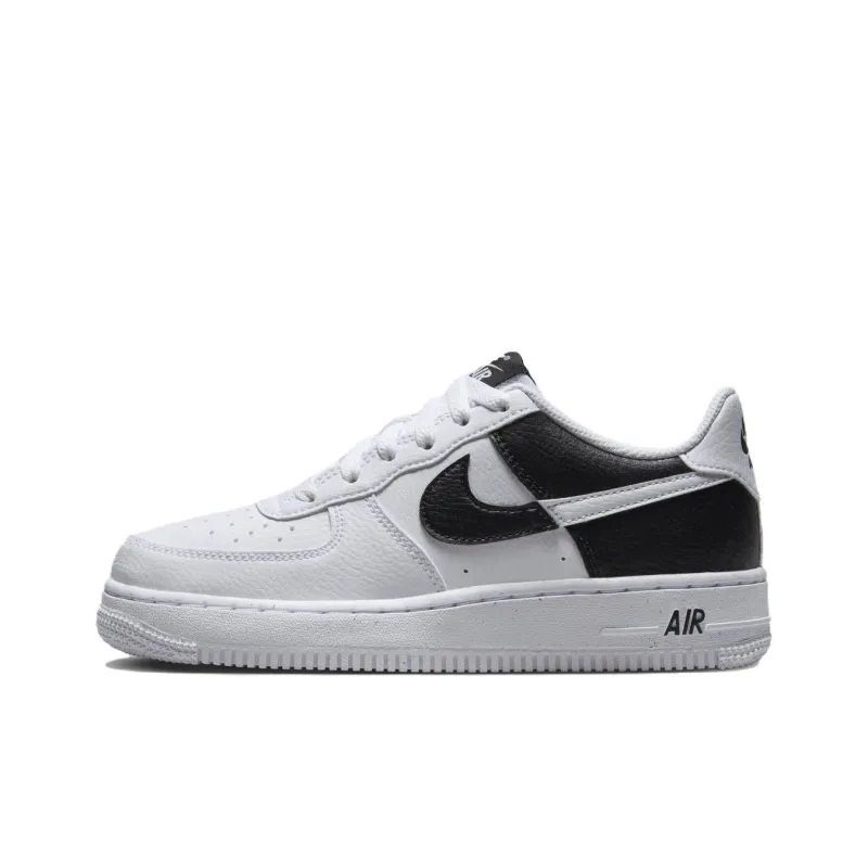 Nike Air Force 1 NEXT NATURE Anti Slip Wear Resistant Low Top Skateboard Shoes White Black Kids'-0