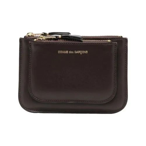 CDG Calfskin Card Holder Wallet Regular Men's Chocolate