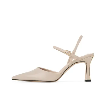 CHARLES&KEITH Small CK Strap Sandals 8cm Women's Nude Flesh/Black