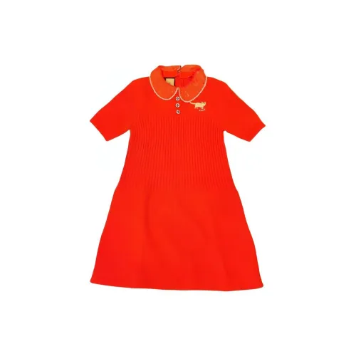 GUCCI Short-Sleeved Dresses Women's Red