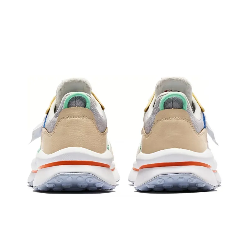 QIAODAN Anti Slip Wear Resistant Low Top Sports Casual Shoes Men's Jordan White Vanilla Yellow-3