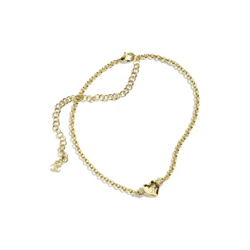 CHANEL Metal Rhinestone Necklaces Women's Gold