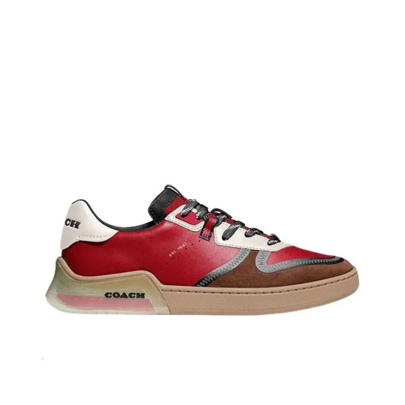 COACH CitySole Court Low-Top Stylish Skateboarding Shoes Men's Red Brown-1