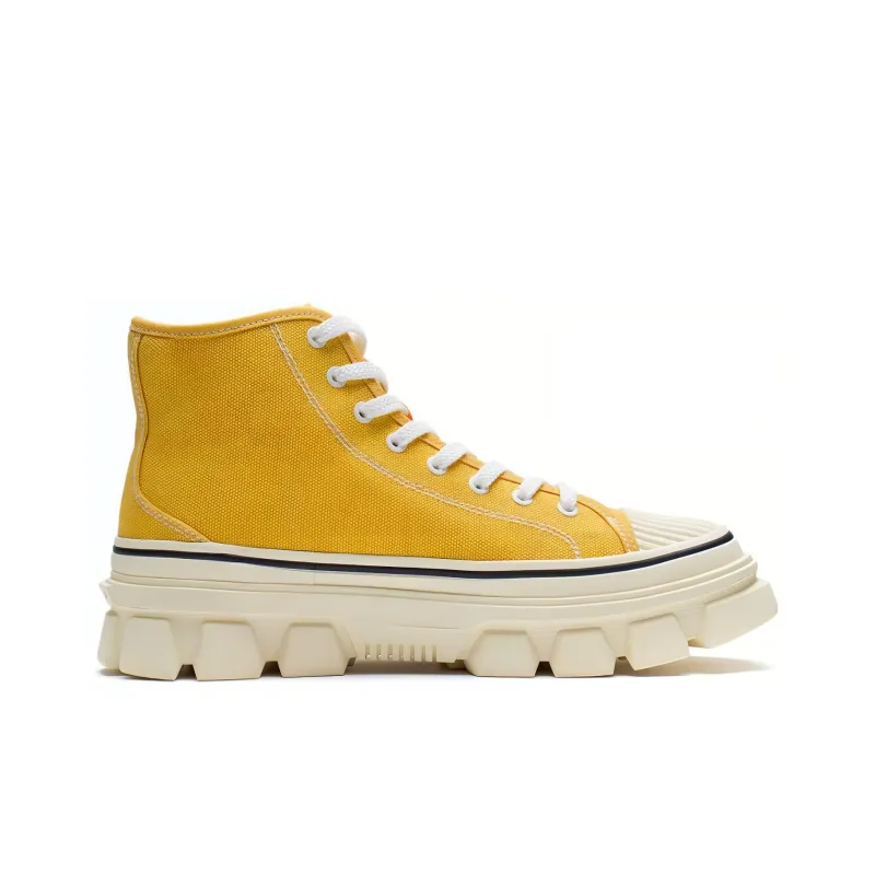 LiNing CF Tracing Anti Slip And Wear Resistant Support High Top Sports Casual Shoes Unisex Yellow-1