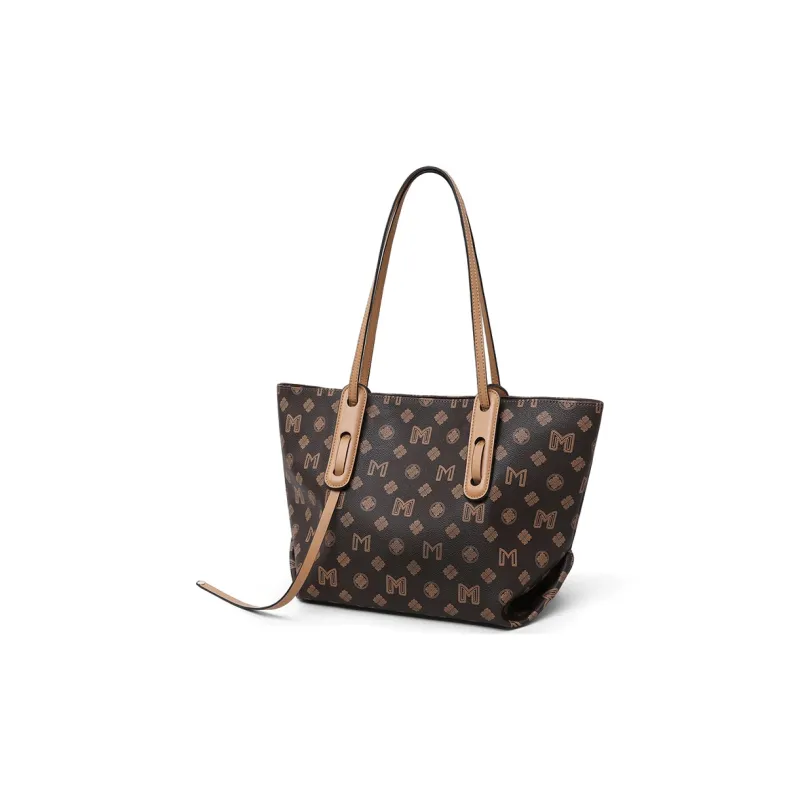PT'SON Synthetic Leather Tote Bag, Shopping Bag, Shoulder Bag Regular Women's Coffee-1
