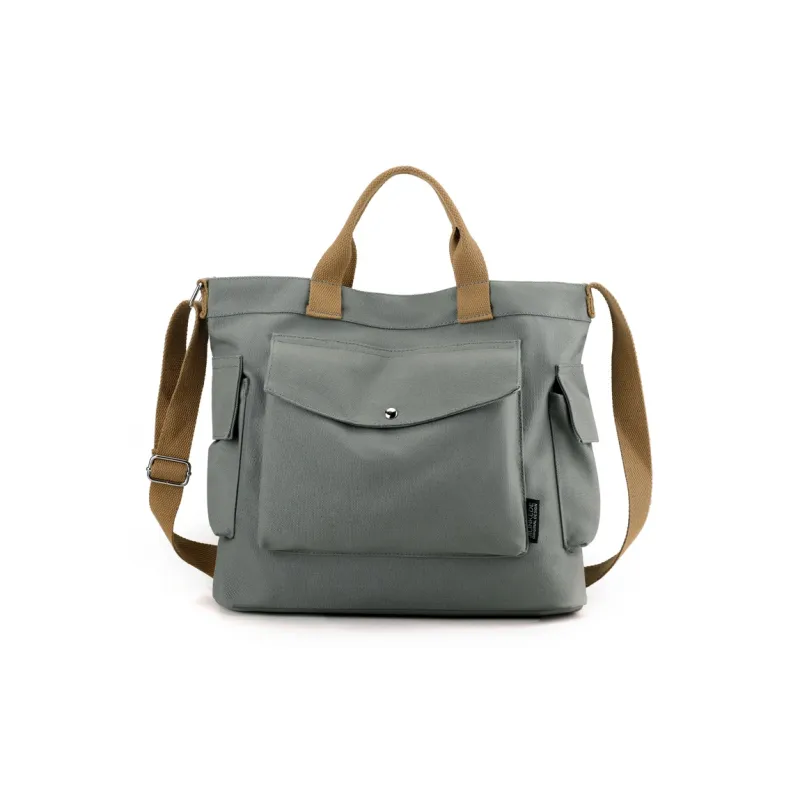 NIGEER Canvas Canvas Bag Shoulder Bag Crossbody Bag Handbag Regular Women's Green/Gray/Beige Yellow/Ecru/Black/Coffee-4