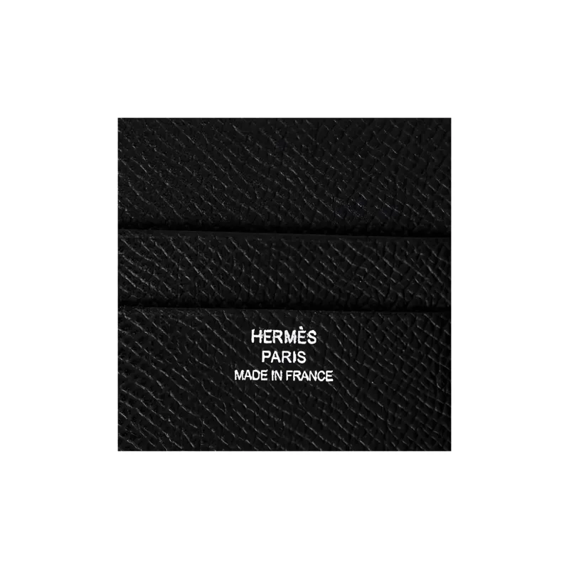 HERMES MC2 Euclide Epsom Calfskin Coin Purse, Card Holder Men's Noir Black-6