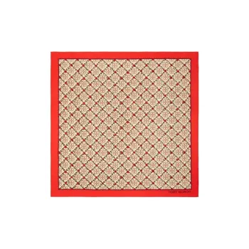 TORY BURCH Mulberry Silk Scarves Women's Red, Beige