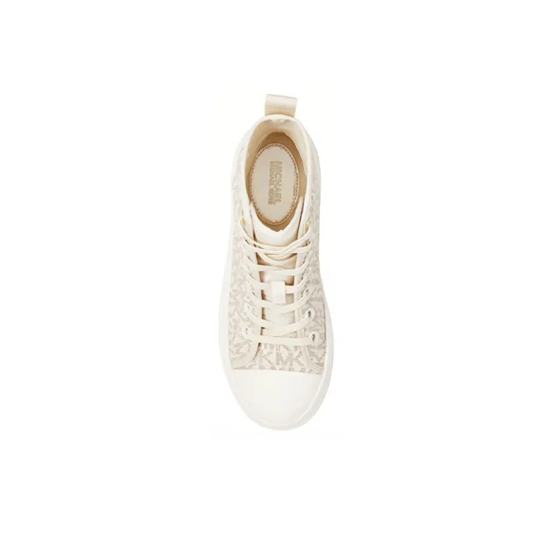 MICHAEL KORS Gertie High Top Stylish Skateboarding Shoes Women's Vanilla White-3