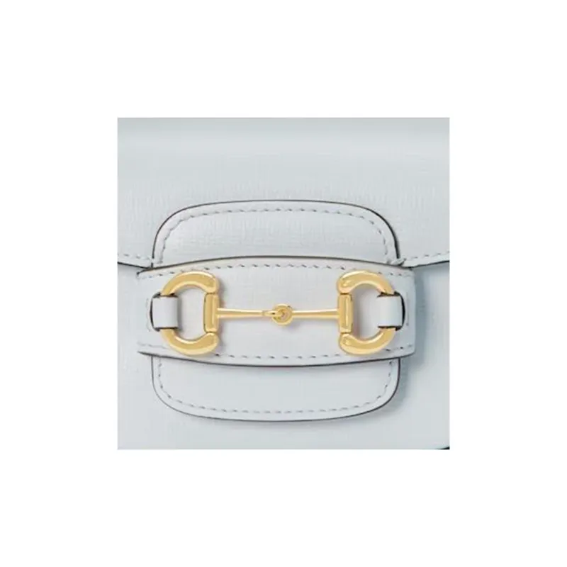 GUCCI Horsebit 1955 Leather Shoulder Bag Crossbody Bag Extra Mini Women's Light Blue-7