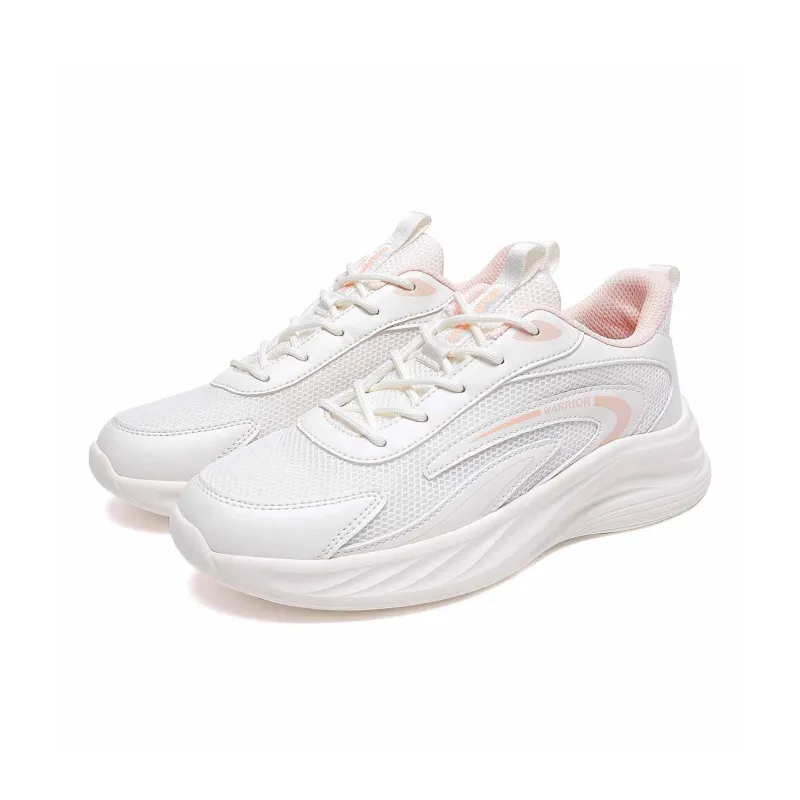 Warrior Durable Lightweight And Breathable Low Top Running Shoes Women's Beige Pink-3