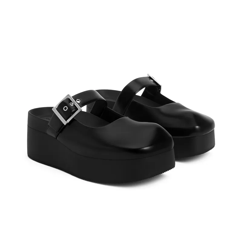 CHARLES&KEITH Small CK Wrap toe Slippers 6cm Women's Chalk White/Black Black-4