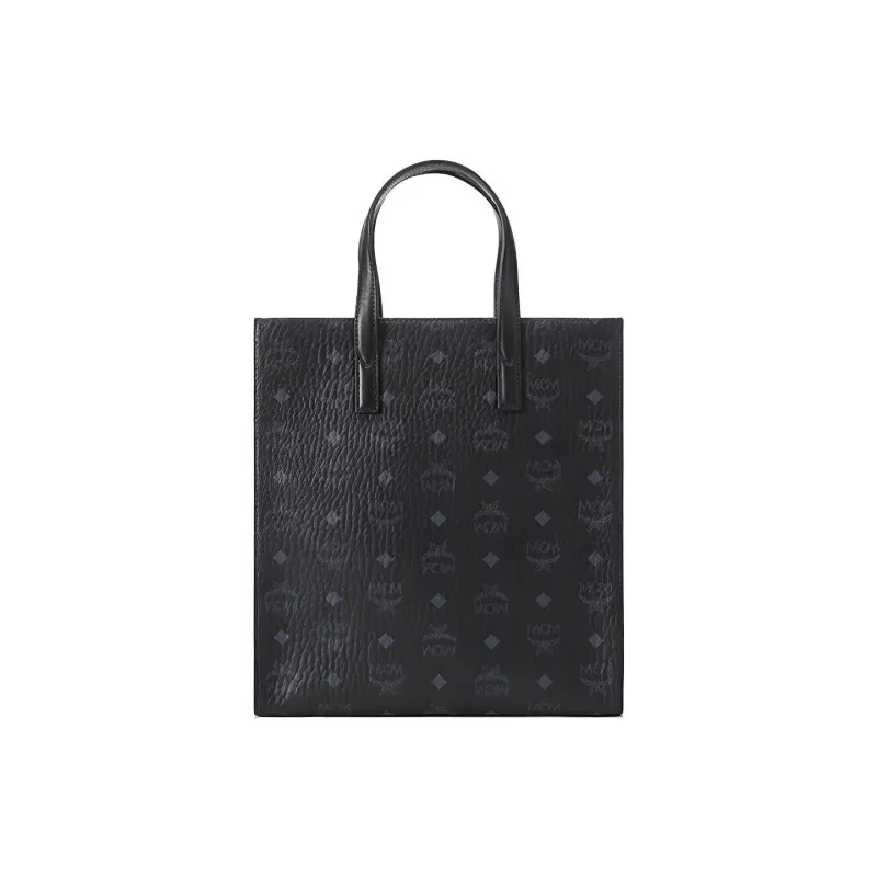 MCM Visetos Coated Canvas Tote Bag, Shopping Bag, Crossbody Bag, One Shoulder Handbag Unisex Black-3