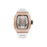 HBR989.2-Rose Case White Strap