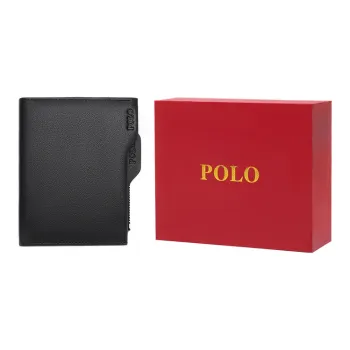 POLO Synthetic Leather Wallet Trumpets Men's Black