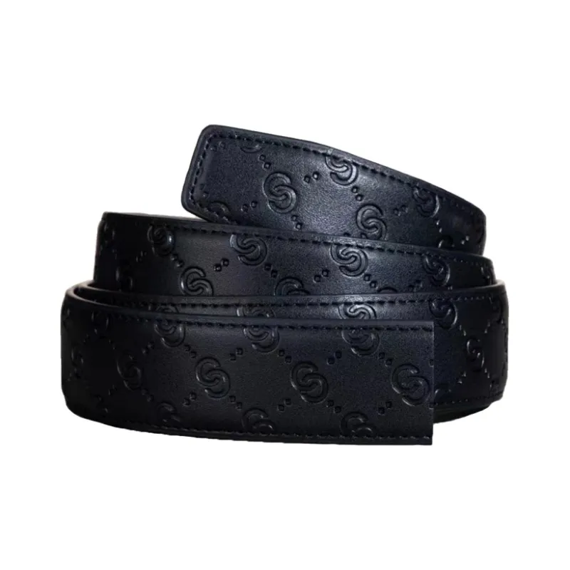 AUGTARLION Pure Strap With No Buckle Head Top Grain Cow Leather Leather Belts Men's 3.5CM-3