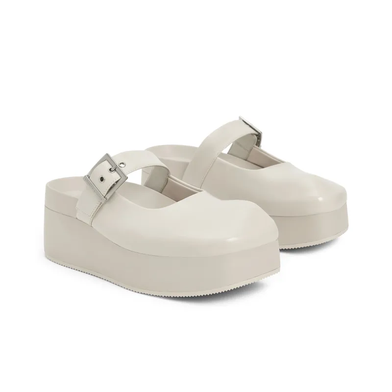 CHARLES&KEITH Small CK Wrap toe Slippers 6cm Women's Chalk White/Black Black-1