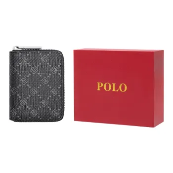POLO PVC Coin Purse Men's Trunk Bag Card Holder Trumpets Men's Dark Gray