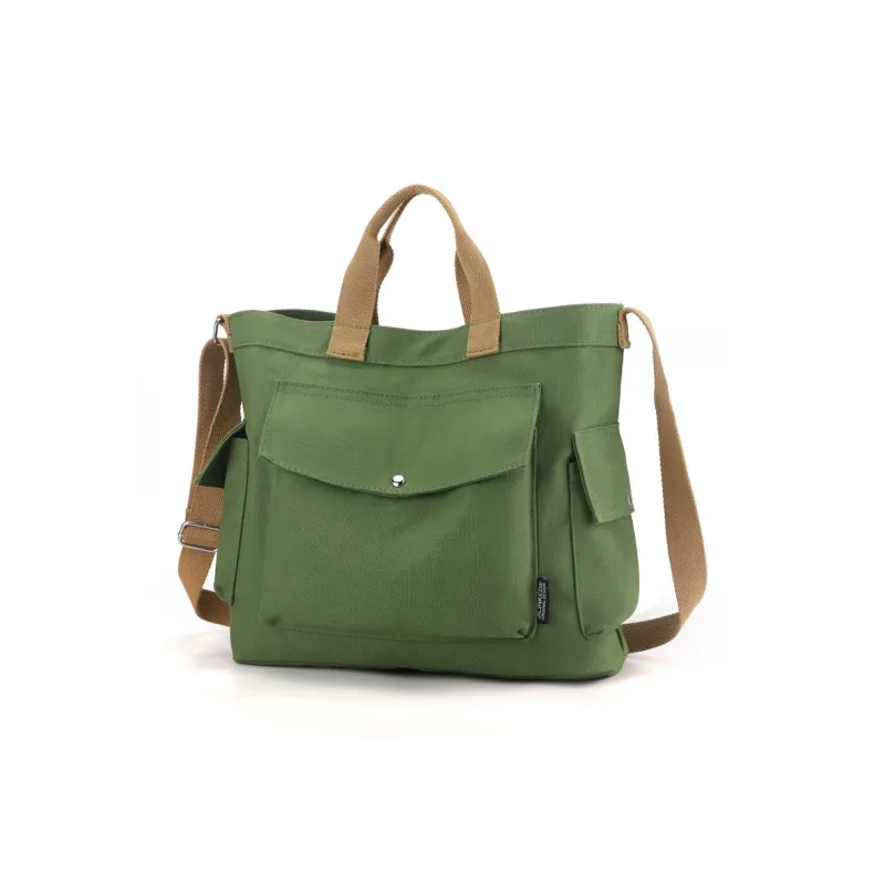 NIGEER Canvas Canvas Bag Shoulder Bag Crossbody Bag Handbag Regular Women's Green/Gray/Beige Yellow/Ecru/Black/Coffee-1
