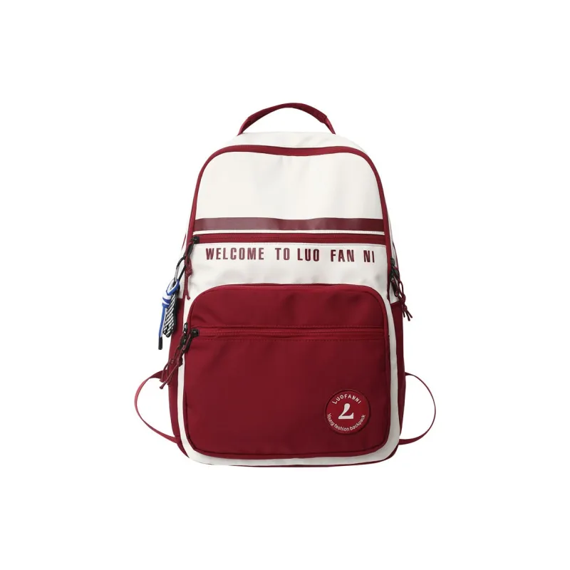 GEERDUN Nylon Backpack Regular Unisex Black/Red/Blue/White-1