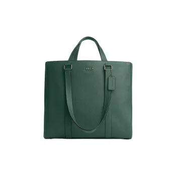 COACH Hudson Natural Pebbled Leather Tote Bag Shopping Bag Shoulder Bag Handbag Large Size Women's Dark Color Pine Wood