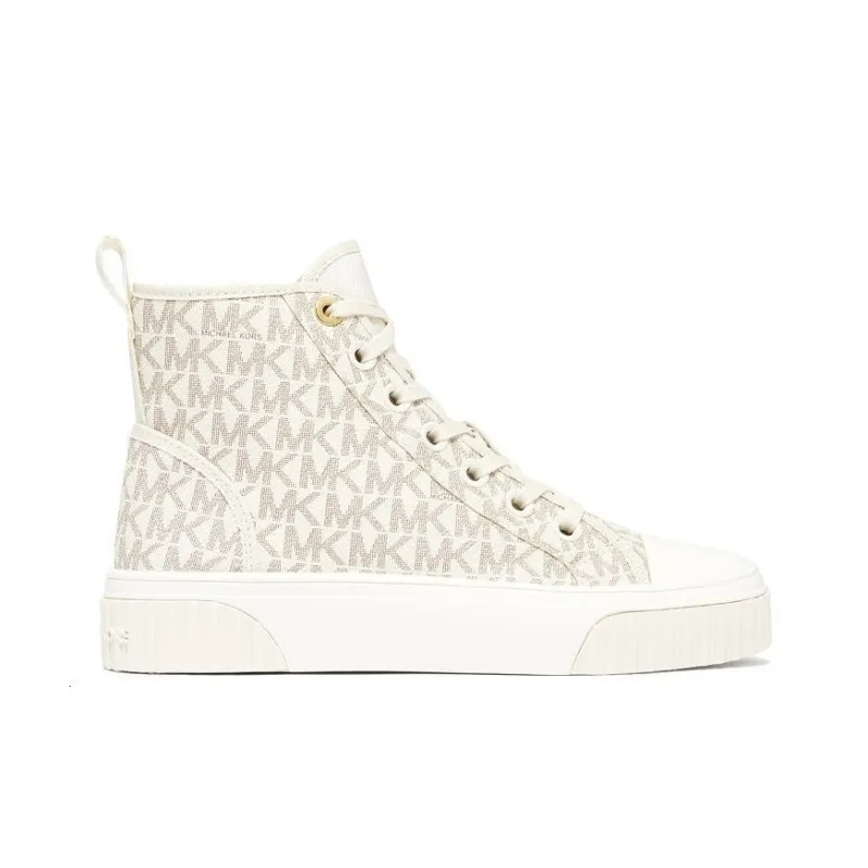 MICHAEL KORS Gertie High Top Stylish Skateboarding Shoes Women's Vanilla White-1