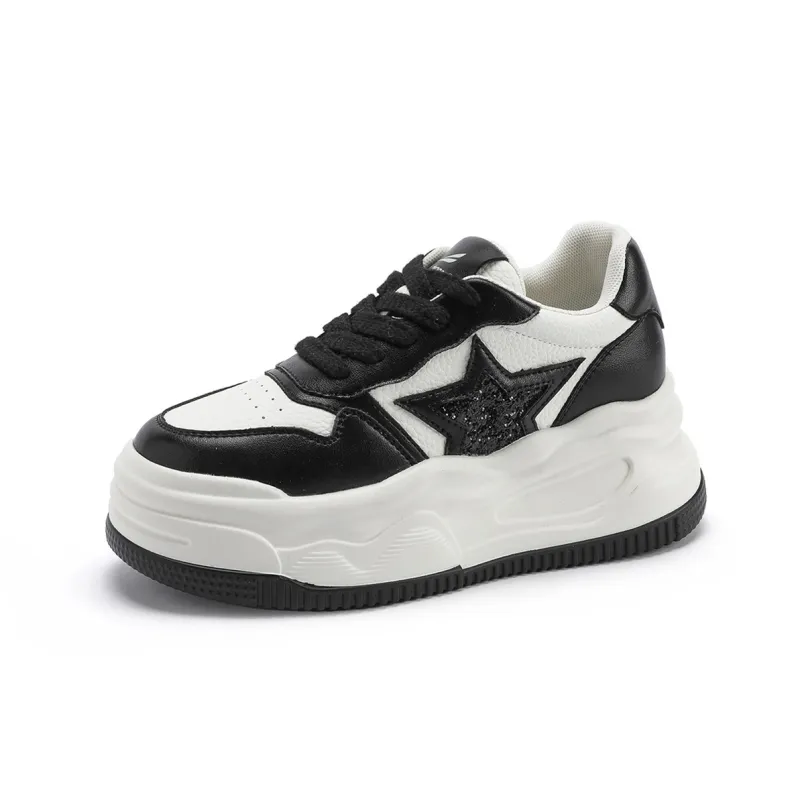RED DRAGONFLY Anti Slip And Wear Resistant Height Increasing Low Top Casual Shoes Women's Ecru/Black-7
