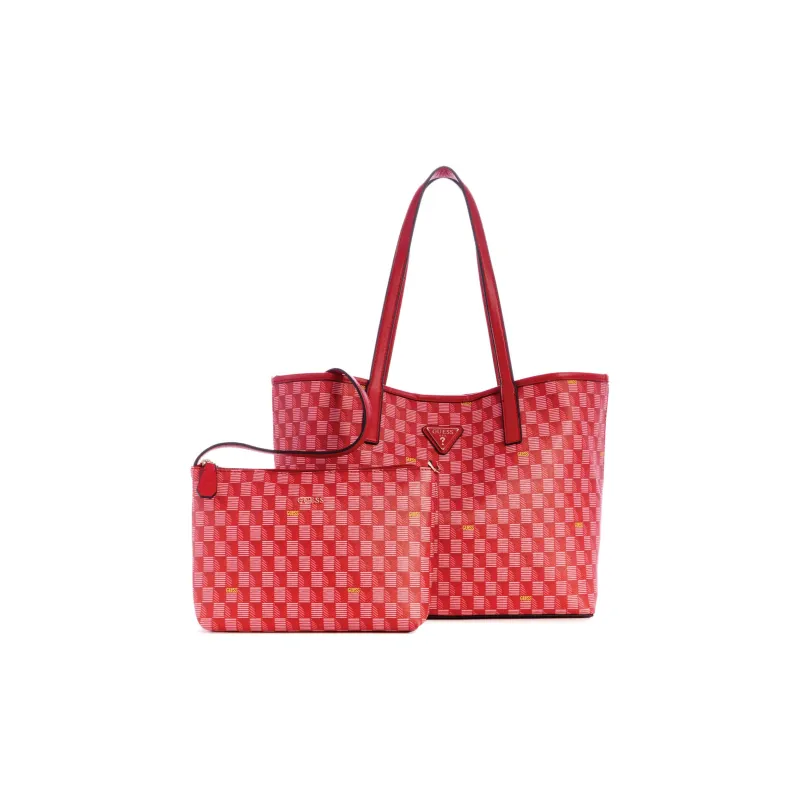 GUESS Artificial Leather Tote Bag Shopping Bag Handbag Shoulder Bag Women's Pink-4